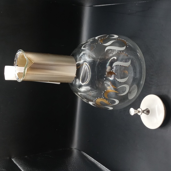 Vintage MCM Colony Glass Coffee Heatproof Carafe White and Gold - Picture 4 of 9